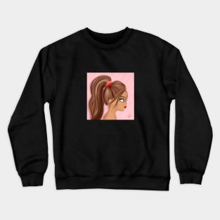 Anime girl picture frame cute girl Sticker Crewneck Sweatshirt